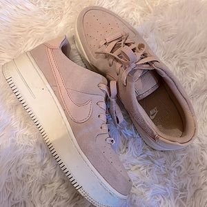 Air Force ones from Nike. Size: 8.5. Worn twice. Color: pink. Type: platforms
